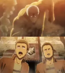 Armored titan running into wall Maria