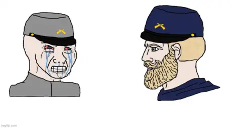 Confederate Wojak vs Union Chad