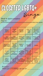 Closeted LGBTQ+ Bingo