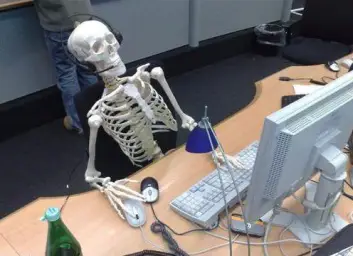 skeleton computer guy