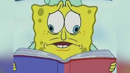 Sponge bob reading book