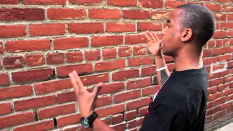 guy explaining to brick wall