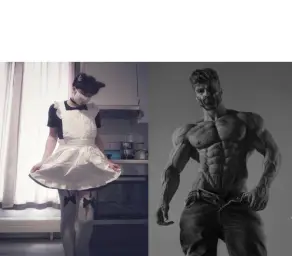 Giga chad vs femboy