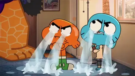 Gumball and Darwin crying