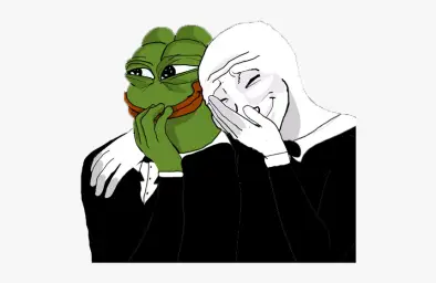 Pepe and Wojak laughing