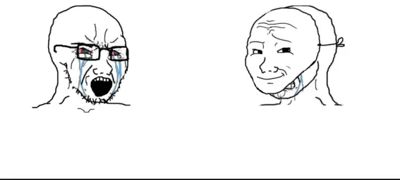 Wojak Mask Crying Vs Crying Meme