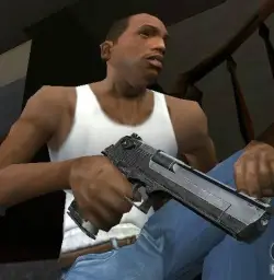 Carl johnson with a gun