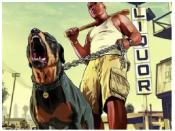 GTA 5 Franklin with his dog Chop