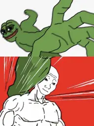 Pepe punch vs. Dodging Wojak