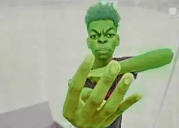 Beast Boy Holding Up 4 Fingers