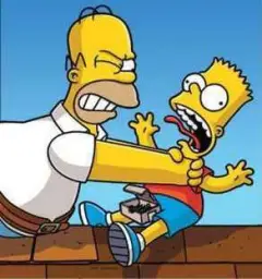 Bart Simpson Choked By Homer