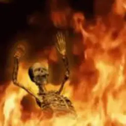 skeleton burning