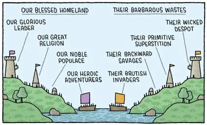 Our blessed homeland vs. their barbarous wastes