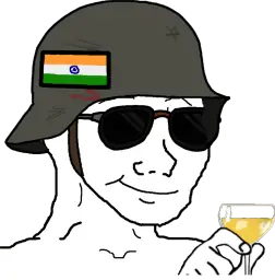 Indian Army Wojak with champange