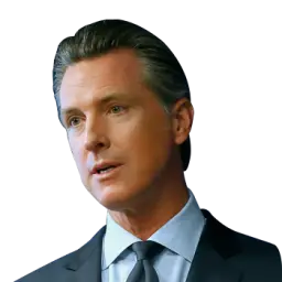 Gavin Newsom American Psycho with transparency