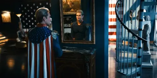 Homelander talking to mirror