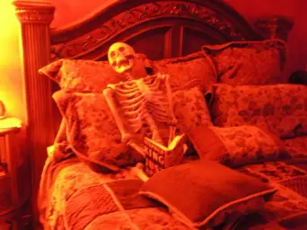 Skeleton in bed