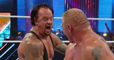 undertaker Brock leaner laugh