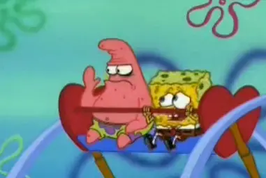 salty Patrick star holds hand up, salt is real, mad, sad, angry