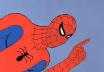 Spiderman pointing