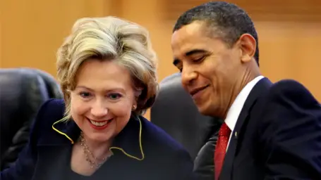 Obama and Hillary Laughing