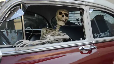 Waiting Skeleton Car