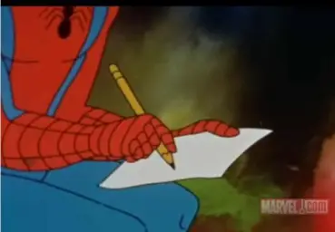 writing spiderman drew