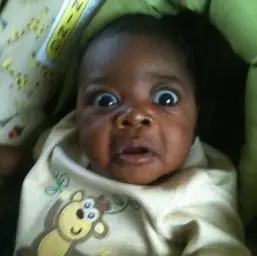 black baby shocked