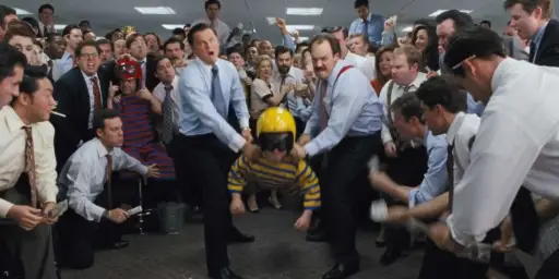 wolf of wall street office party