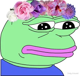 sad flower pepe