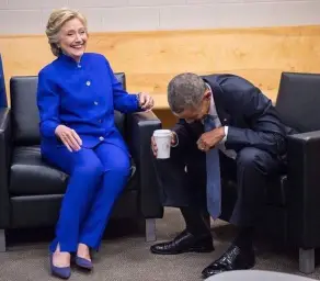 hillary obama laughing