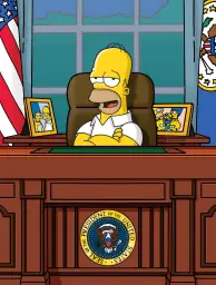 Homer Simpson White House Oval Office US President