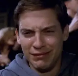 Spiderman crying