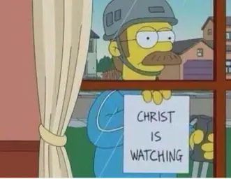 Simpsons christ is watching