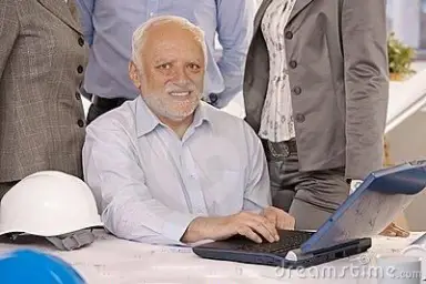 Harold at work with laptop