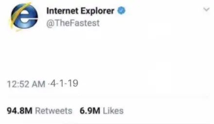 Internet Explorer Tweet