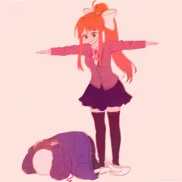 Monika T Posing Over Sans