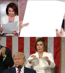 Nancy Pelosi Ripping Paper