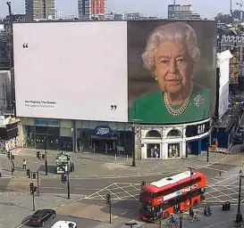 Queen Elizabeth On A Billboard