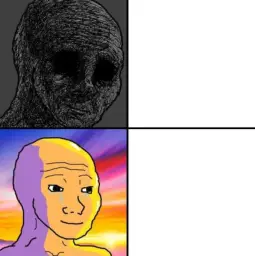 Withered wojak vs Sunset wojak